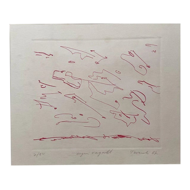 Vintage Giulio Turcato 'Degri Vagutto' Abstract Italian Modernist Color Etching For Sale