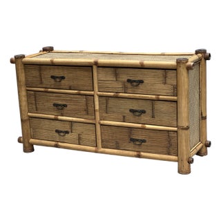 Bamboo and Rattan Double Dresser For Sale