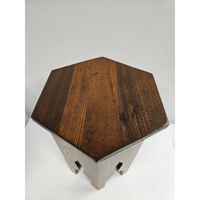 Arts and Crafts Hexagonal Side Table Plant Stand For Sale - Image 9 of 15