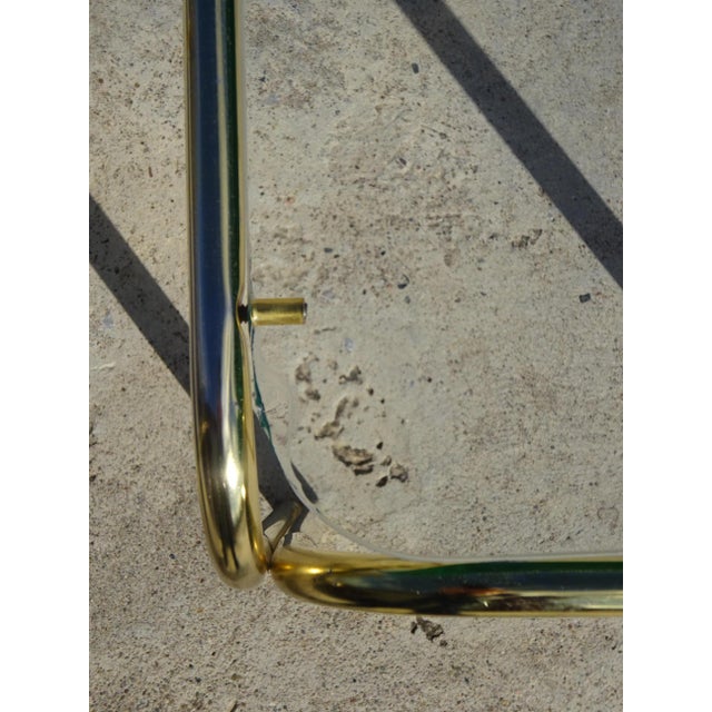 Nesting Tables in Gilt Metal and Tempered Glass, 1990s, Set of 3 For Sale - Image 14 of 18