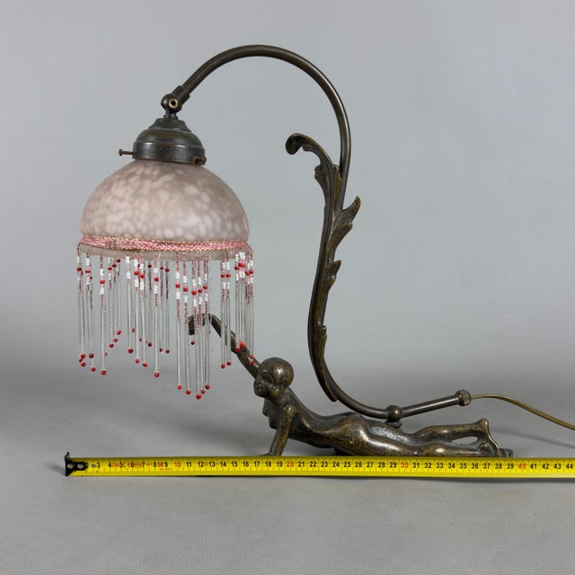 Antique Table Lamp in Pink Glass, 1900s For Sale - Image 10 of 11