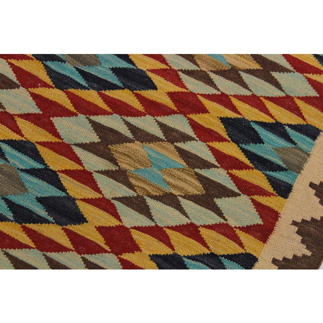 1990s Abstract Kilim Beige Brown Wool Rug - 3'4" X 4'11" For Sale - Image 4 of 7