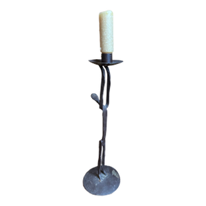 Vintage 1970’s Rustic Brutalist 15.5” Metal Candleholder
