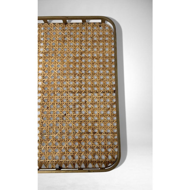 Christian Dior Style Lucite and Vienna Straw Italian Tray For Sale - Image 10 of 18
