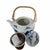 Japanese Vintage Hand Painted Blue on White Landscape Japanese Teapot For Sale - Image 3 of 7
