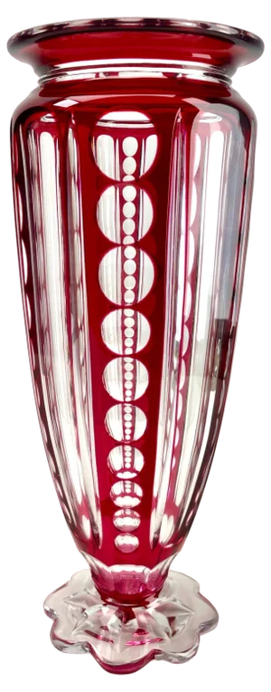 Crystal Vase Cut to Clear by Val Saint Lambert, 1950s
