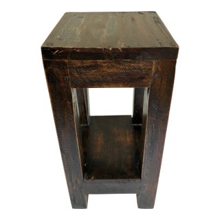 Rustic Solid Pine Two-Tier Stand For Sale