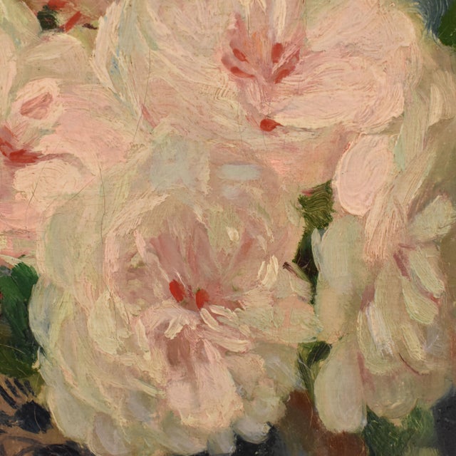 Henri Joseph Thomas, Still Life with Vase of White Roses, 1890s-1910s, Oil on Canvas, Framed For Sale - Image 5 of 11