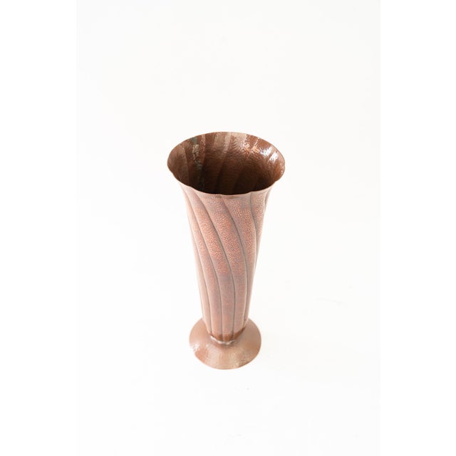 Art Deco Hammered Handmade Copper Vase, 1920s For Sale - Image 3 of 11
