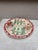Majolica asparagus plate with flowers , signed Longchamp circa 1890.