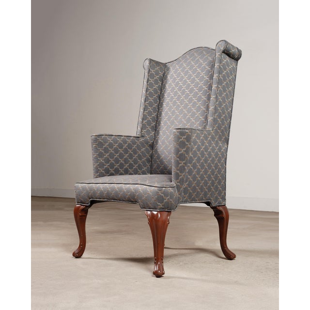 Mid 20th Century Mid-Century English Georgian Wingback Upholstered Armchair For Sale - Image 5 of 17