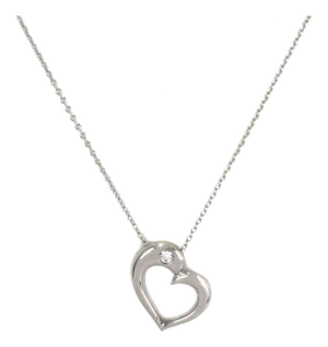 Hearts on Fire Diamond 18k White Gold Heart Pendant Necklace