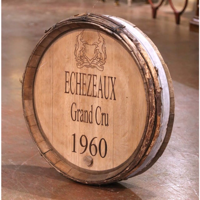 Add a touch of Burgundy charm to your wine cellar with this large vintage wine barrel. Crafted in the renowned wine region...