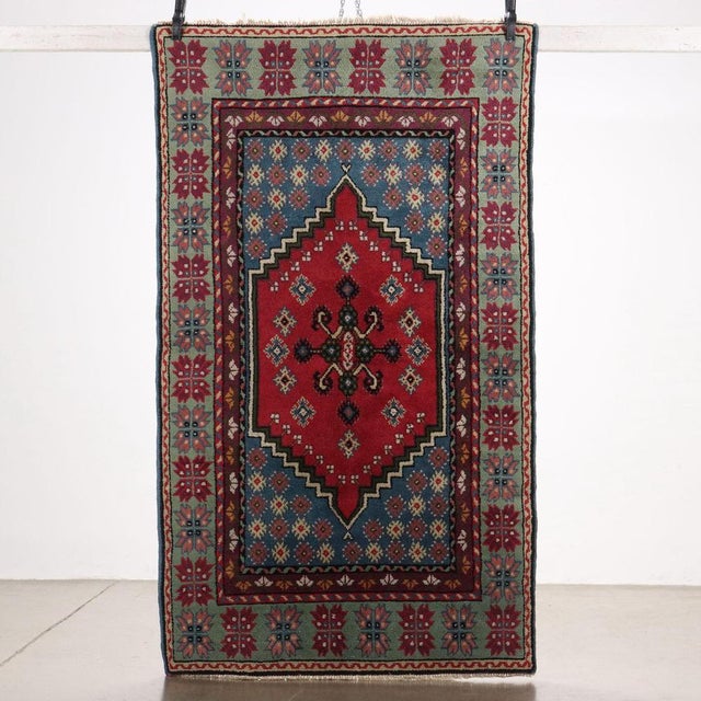 Yoruk rug in cotton and wool, manual production, large knot. This piece is attributed to the mentioned designer/maker. It...
