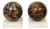 Pair Italian Grand Tour Style Brecciated Specimen Marble Spheres Carrara Bases For Sale