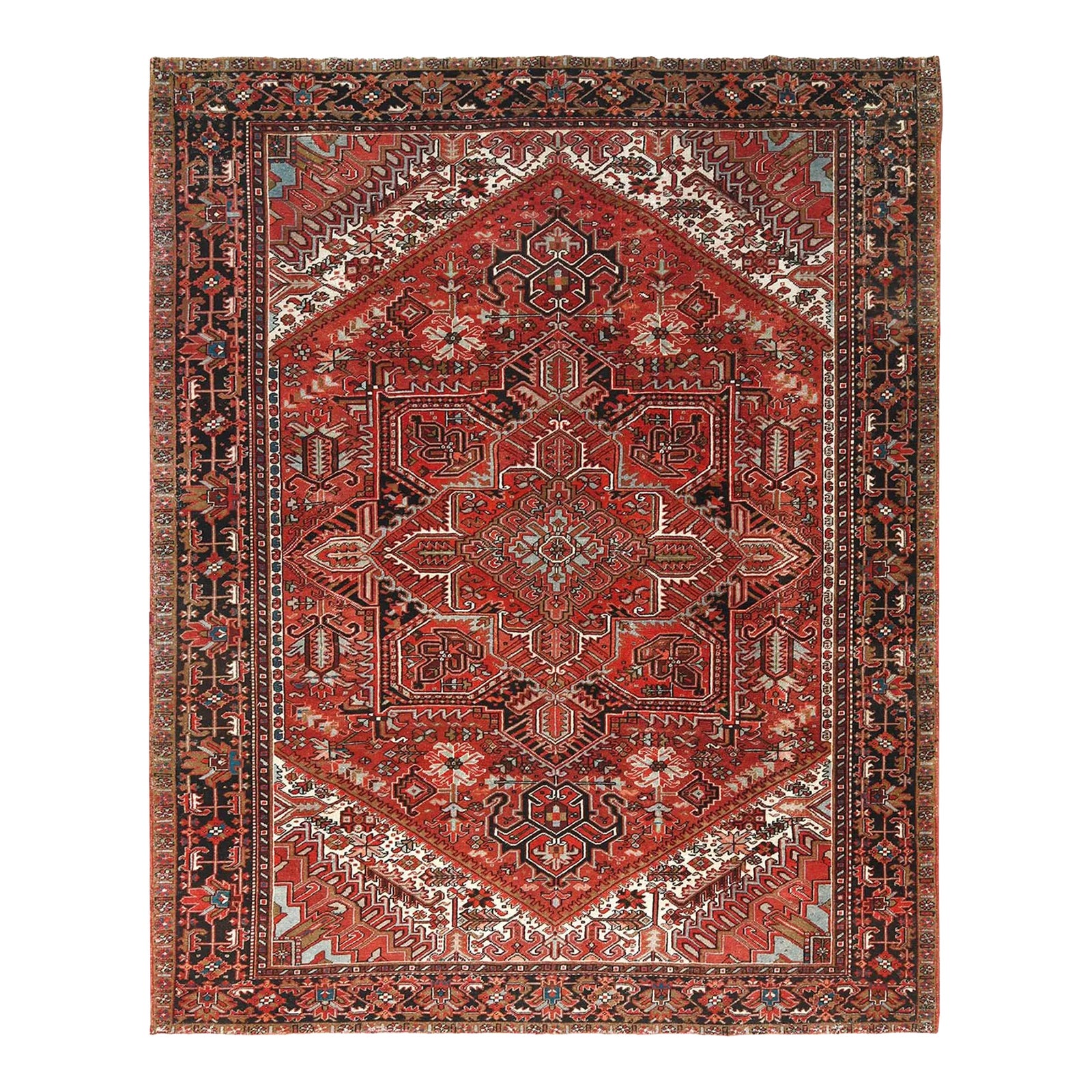 1960 Tomato Vintage Persian Rug | Chairish