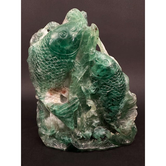 Early 20th Century Flourite Koi Fish Statue For Sale In New York - Image 6 of 12