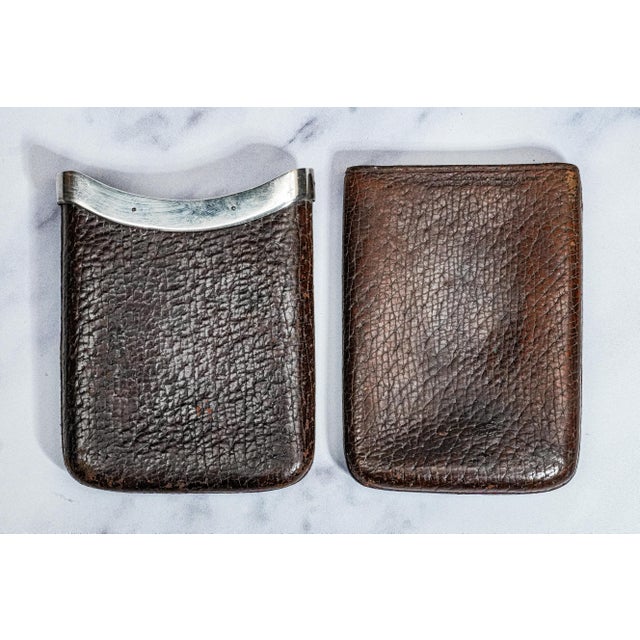Victorian Antique Leather Sterling Silver Cigar Case Holder Tobacciana For Sale - Image 11 of 11