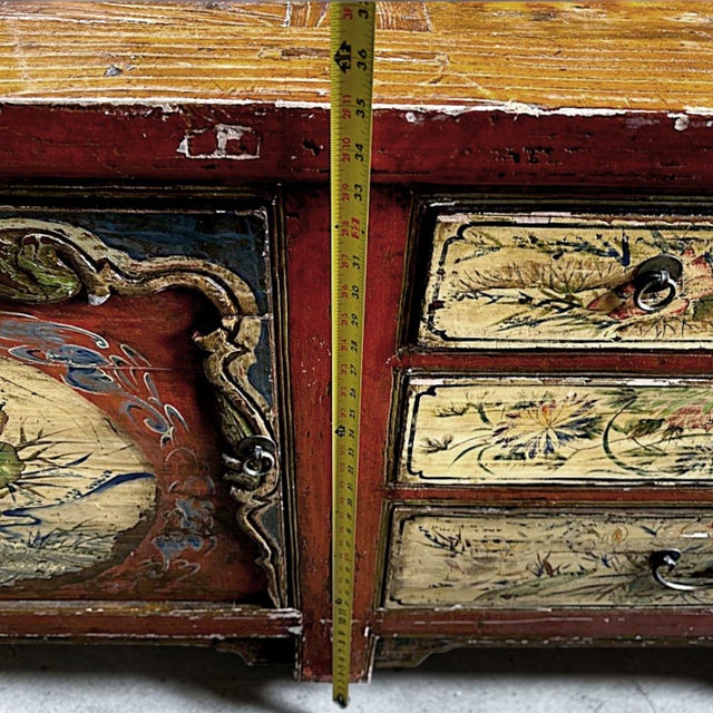 Polychromed Tibetan Cabinet Console Sideboard Circa 1850 For Sale - Image 17 of 18