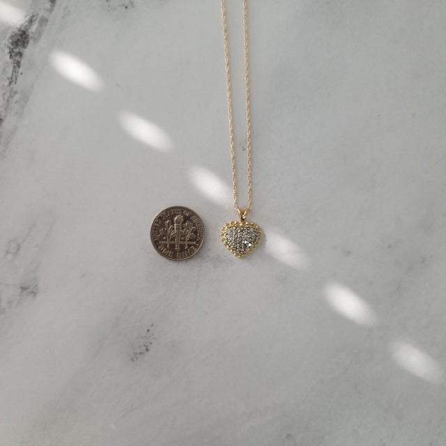 Small Diamond Pave Diamond Necklace .50cttw 14k Two-Toned Gold 16" For Sale - Image 4 of 4