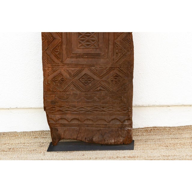 Early 20th Century Beautifully Carved Nested Diamond Antique Door For Sale - Image 5 of 8