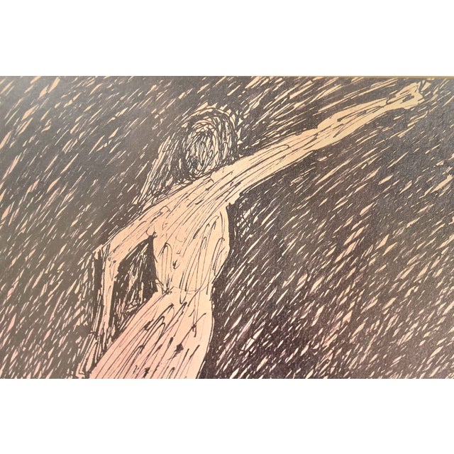 Wood Original "Dancer" Framed Print by Rabindranath Tagore For Sale - Image 7 of 12