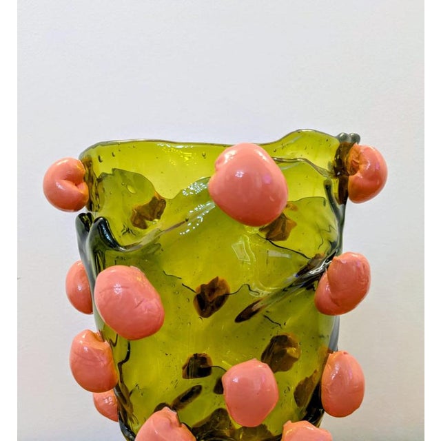 Gaetano Pesce Clear, Pink and Green Nugget Vase by Gaetano Pesce for Fish Design, Italy, 2000s. For Sale - Image 4 of 7