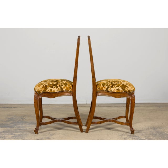 Goldenrod Set of 8 Early 20th Century French Louis XV Style Walnut Dining Chairs For Sale - Image 8 of 18