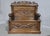 A very good medium oak hall settle, carved green man decoration, opposing lions, lift up lid for storage, in excellent...