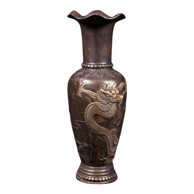 1900s Small Antique Chinese Victorian Bronze Posy Vase For Sale