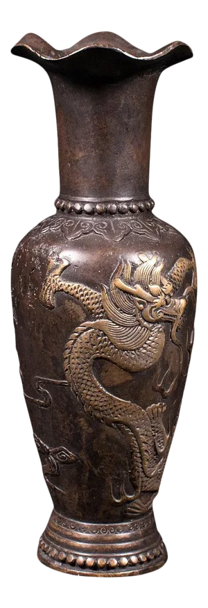 1900s Small Antique Chinese Victorian Bronze Posy Vase
