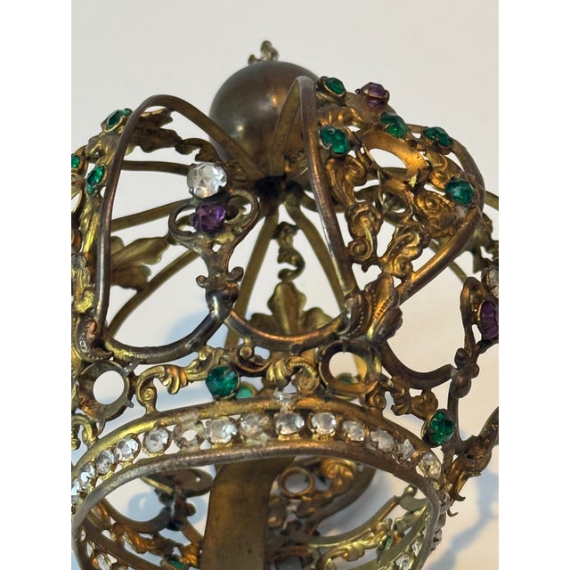 Antique French Brass Religious Crown – Late 19th Century For Sale - Image 9 of 9