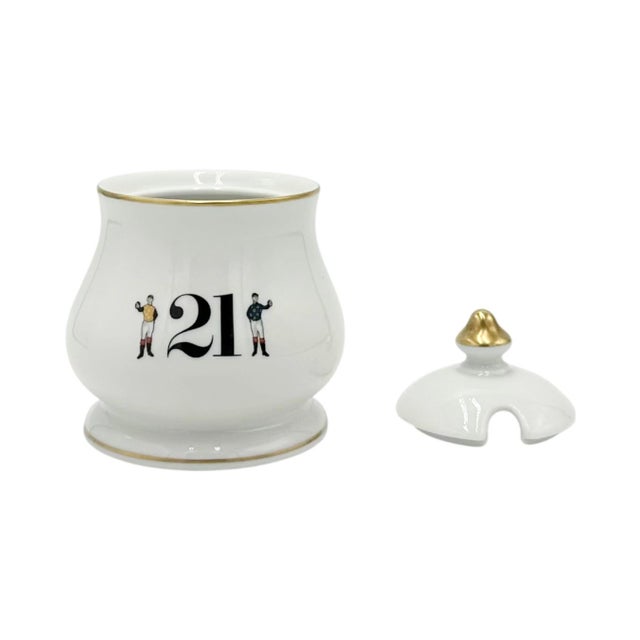Vintage the 21 Club Nyc Restaurant Equestrian Jockey Condiment Jar For Sale - Image 9 of 12