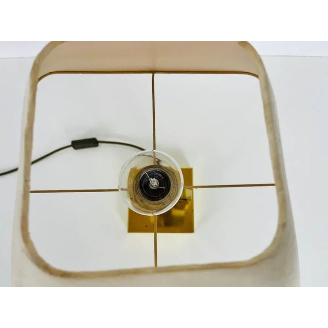 Mid-Century Brass Table Lamp with Fabric Shade, 1960s For Sale - Image 11 of 12