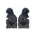 20" Chinese Pair Black Gray Stone Fengshui Foo Dog Lion Statues For Sale - Image 10 of 13