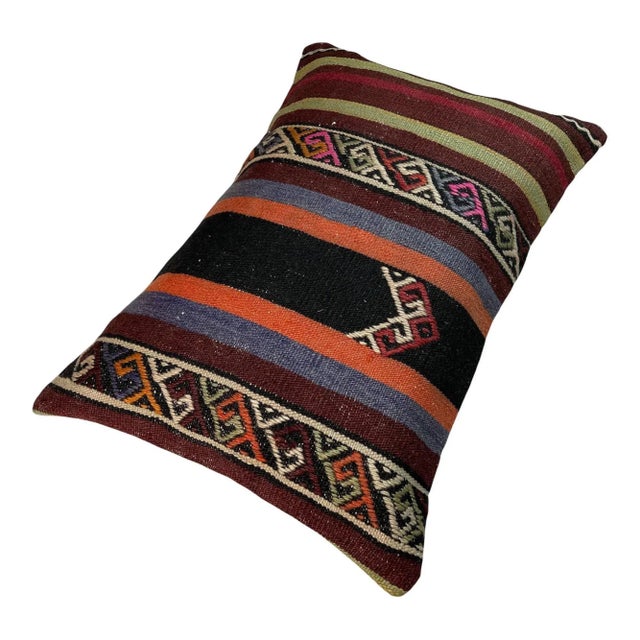 Black Vintage Anatolian Kilim Cushion Cover For Sale - Image 8 of 11