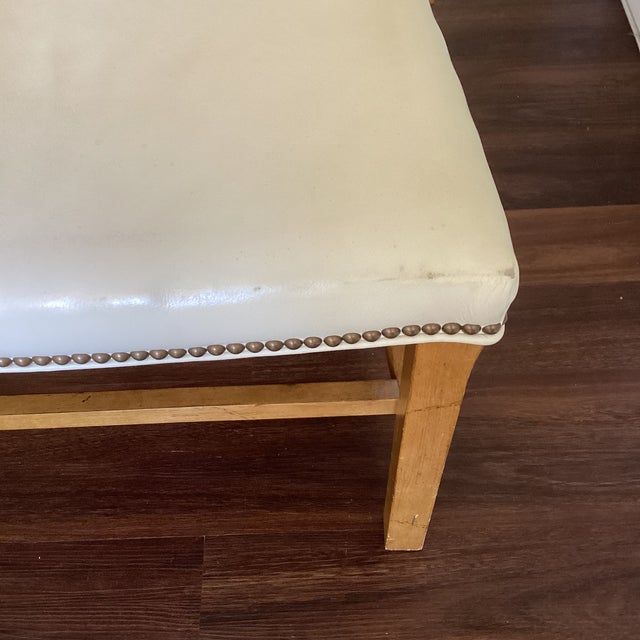 Wood Late 20th Century Century Furniture Carved Wood Petite Armchair With Leather Seat For Sale - Image 7 of 8