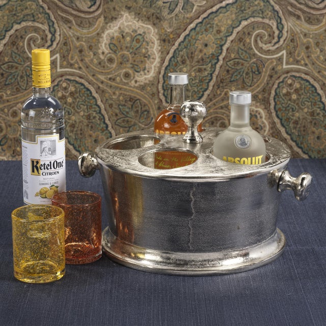 Modern Serrano 5-Bottle Metal Wine Holder, Nickel For Sale - Image 3 of 5