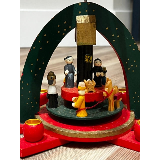 Wood Vintage German Christmas Windmill Pyramid For Sale - Image 7 of 9