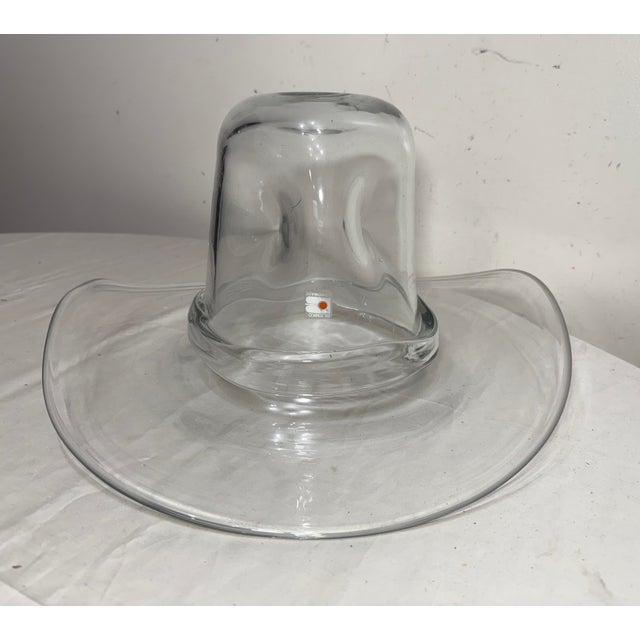 1960s 1960s Large Lifesize Blenko Hand Blown Art Studio Glass Cowboy Hat Sculpture Vase For Sale - Image 5 of 12