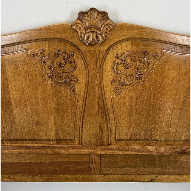Brown Vintage French Louis XVI Double Bed Frame in Oak For Sale - Image 8 of 11