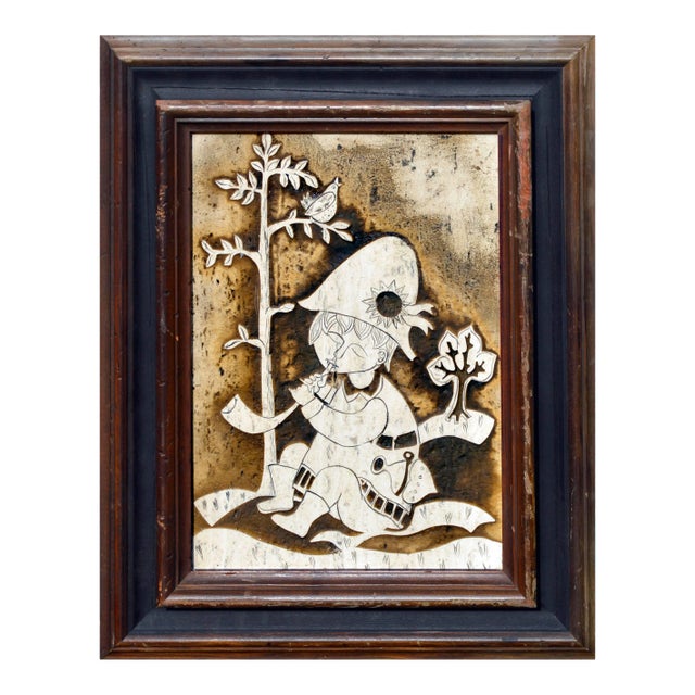 Rodney Winfield Carved Marble Flute Player 1960 For Sale