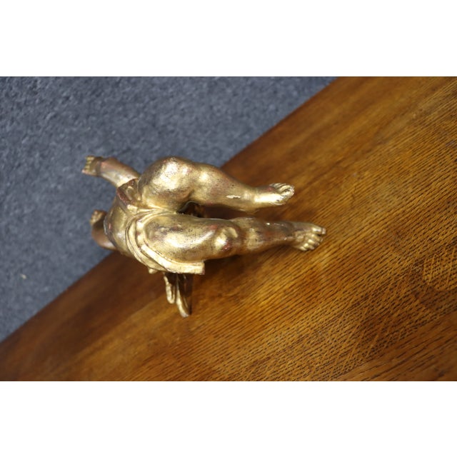 Italian Giltwood Cherub Sculpture For Sale - Image 10 of 13