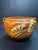 Mid-Century Modern 1940's Vintage Art Pottery Roseville Freesia Orange Jardiniere For Sale - Image 3 of 10