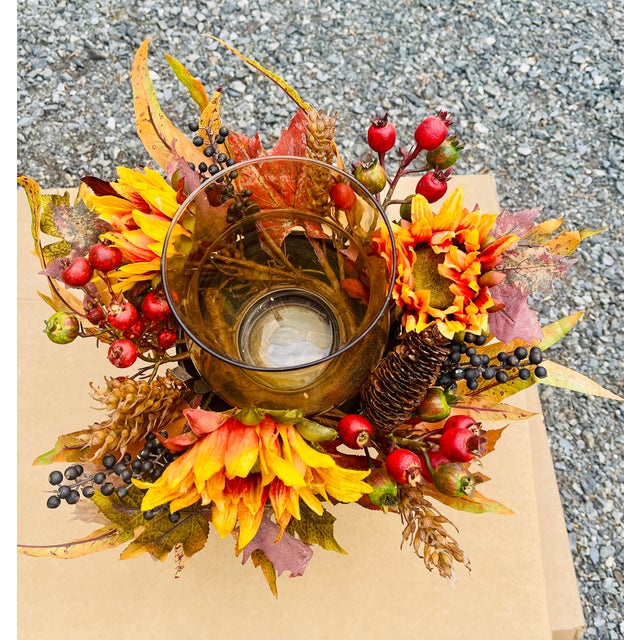 Bright and Summery/Fall Sunflower Candelabrum For Sale - Image 4 of 5