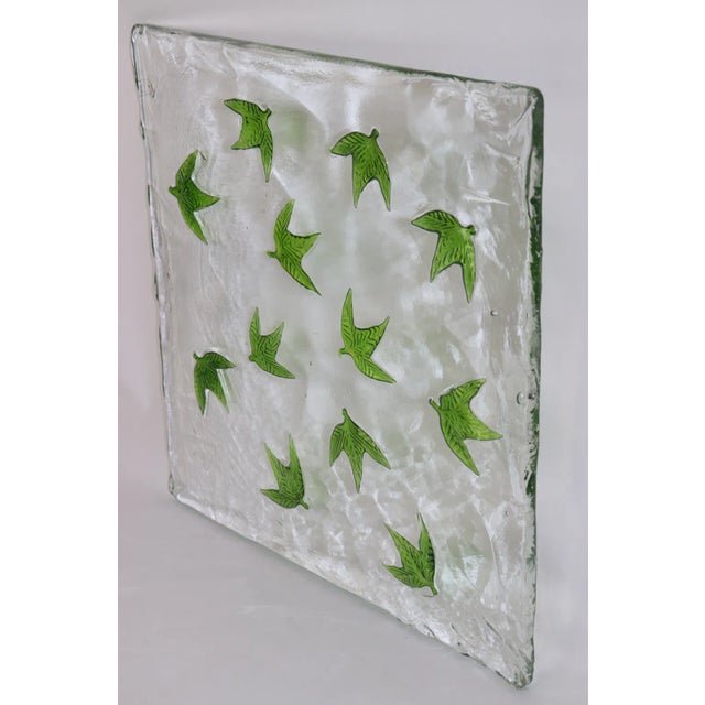 Itre Autunno 1980s Itre Murano Art Glass Tile Green Accents For Sale - Image 4 of 9