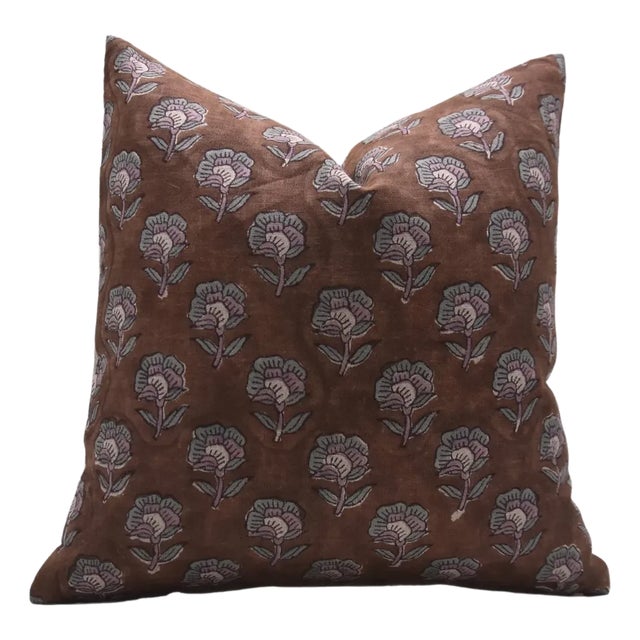 Square/Lumber Block Printed Home Decor Pillow Cover 14x20 - Pure Linen - Rohini For Sale