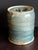 Vintage, hand made wabi sabi mizushashi glazed in a light teal with purple streaks. Estimated to be from the 1980s....