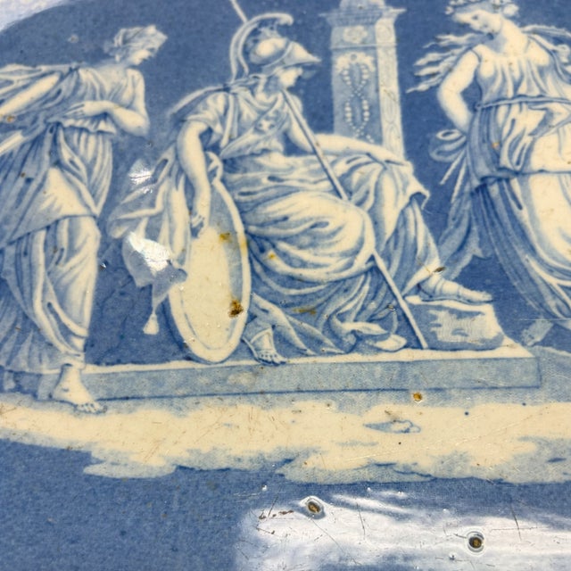 Blue Antique Early 19th Century English Traditional Etruscan Platter For Sale - Image 8 of 9