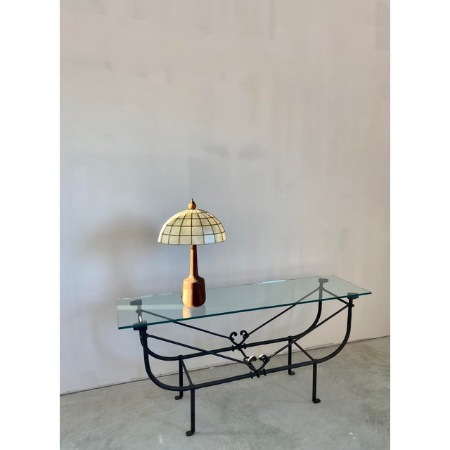 Danish Modern Table Lamp, Walnut Base With Capiz Shell Shade, 1960s For Sale - Image 13 of 16